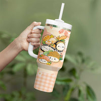 Personalized Japanese Kawaii Sushi Tumbler With Handle Peach Wagara Palaka This Is How I Roll LT9 - Polynesian Pride