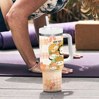 Personalized Japanese Kawaii Sushi Tumbler With Handle Peach Wagara Palaka This Is How I Roll LT9 - Polynesian Pride