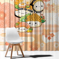 Japanese Kawaii Sushi Window Curtain Peach Wagara Palaka This Is How I Roll LT9 - Polynesian Pride