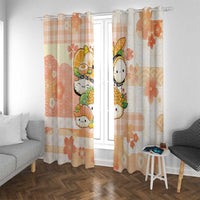 Japanese Kawaii Sushi Window Curtain Peach Wagara Palaka This Is How I Roll LT9 With Grommets Peach - Polynesian Pride