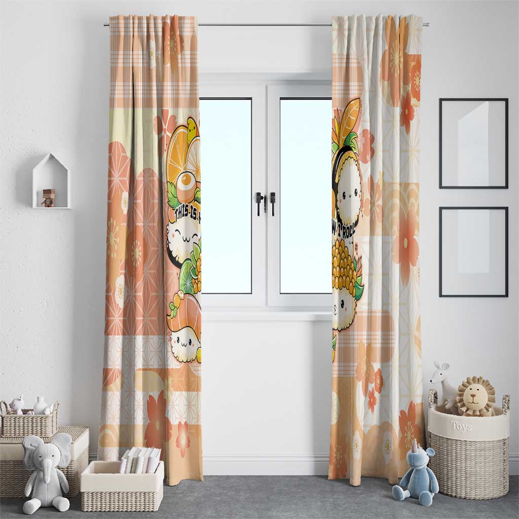Japanese Kawaii Sushi Window Curtain Peach Wagara Palaka This Is How I Roll LT9 - Polynesian Pride