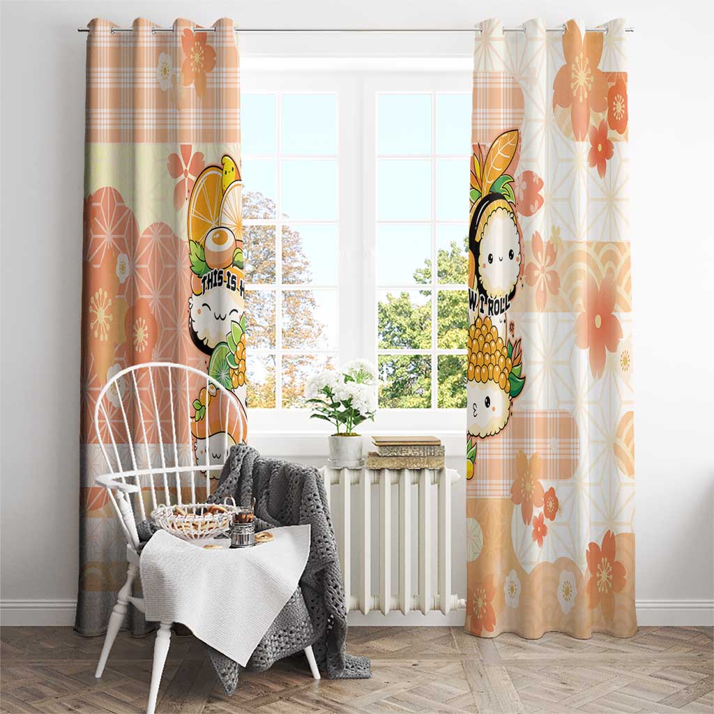 Japanese Kawaii Sushi Window Curtain Peach Wagara Palaka This Is How I Roll LT9 - Polynesian Pride