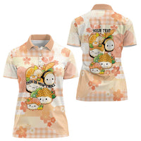 Personalized Japanese Kawaii Sushi Women Polo Shirt Peach Wagara Palaka This Is How I Roll