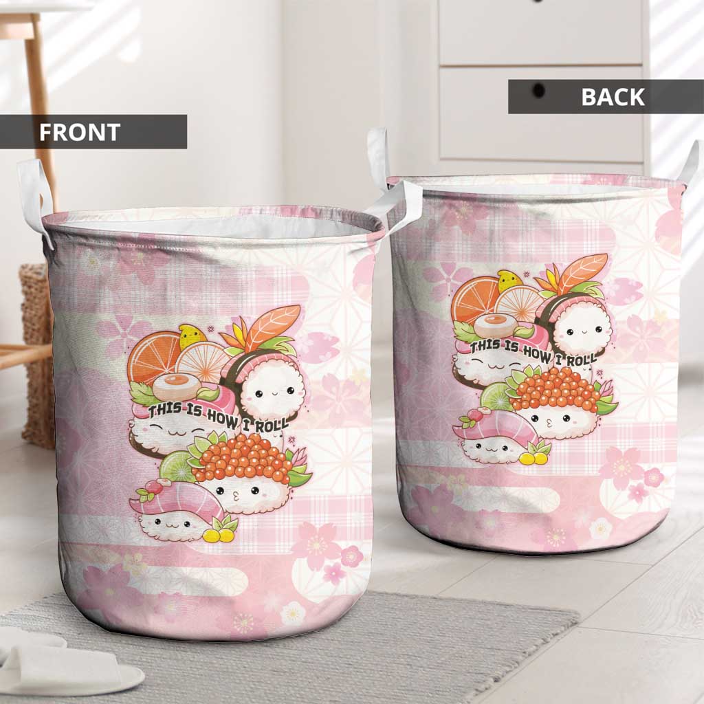 Japanese Kawaii Sushi Laundry Basket Pink Wagara Palaka This Is How I Roll LT9 - Polynesian Pride