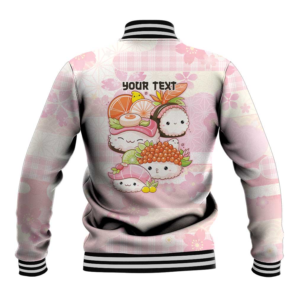 Personalized Japanese Kawaii Sushi Baseball Jacket Pink Wagara Palaka This Is How I Roll