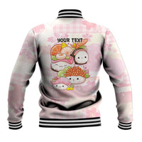 Personalized Japanese Kawaii Sushi Baseball Jacket Pink Wagara Palaka This Is How I Roll
