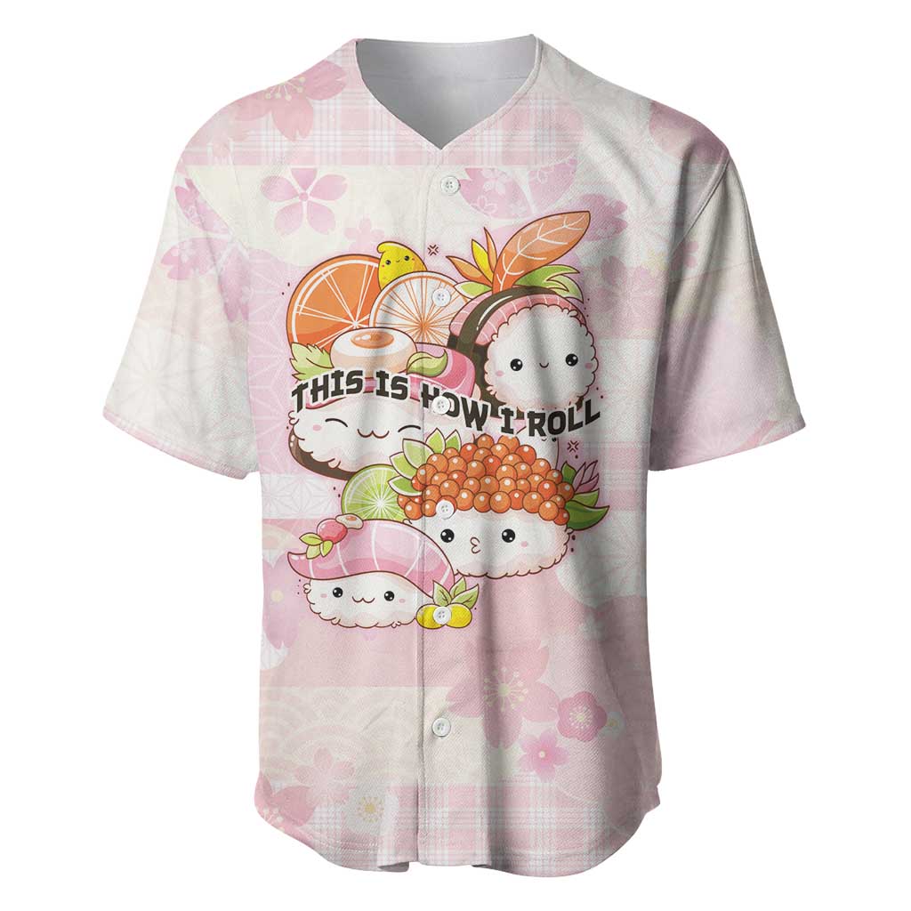 Personalized Japanese Kawaii Sushi Baseball Jersey Pink Wagara Palaka This Is How I Roll