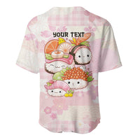Personalized Japanese Kawaii Sushi Baseball Jersey Pink Wagara Palaka This Is How I Roll
