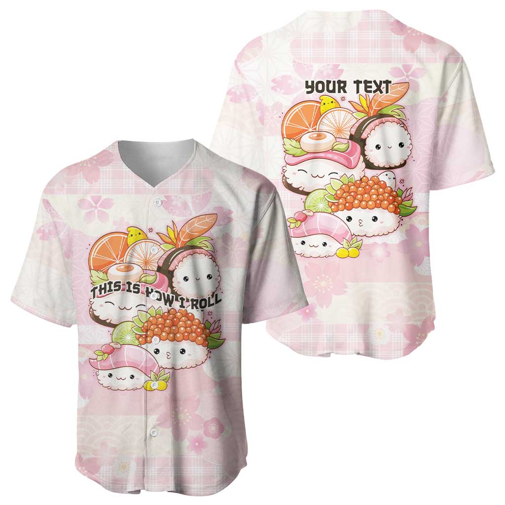 Personalized Japanese Kawaii Sushi Baseball Jersey Pink Wagara Palaka This Is How I Roll