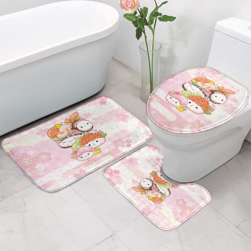 Japanese Kawaii Sushi Bathroom Set Pink Wagara Palaka This Is How I Roll LT9 - Polynesian Pride