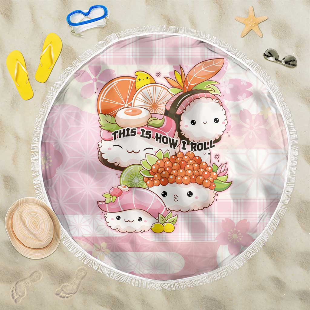 Japanese Kawaii Sushi Beach Blanket Pink Wagara Palaka This Is How I Roll