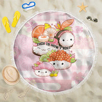 Japanese Kawaii Sushi Beach Blanket Pink Wagara Palaka This Is How I Roll