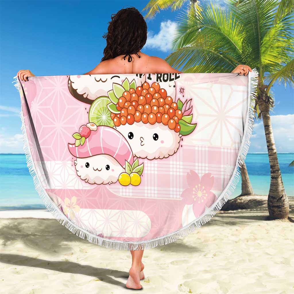 Japanese Kawaii Sushi Beach Blanket Pink Wagara Palaka This Is How I Roll