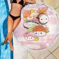 Japanese Kawaii Sushi Beach Blanket Pink Wagara Palaka This Is How I Roll