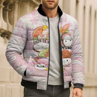 Personalized Japanese Kawaii Sushi Bomber Puffer Jacket Pink Wagara Palaka This Is How I Roll