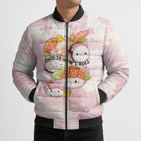 Personalized Japanese Kawaii Sushi Bomber Puffer Jacket Pink Wagara Palaka This Is How I Roll
