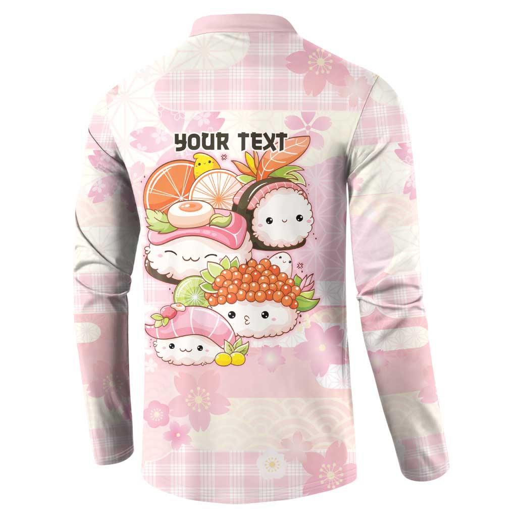 Personalized Japanese Kawaii Sushi Button Sweatshirt Pink Wagara Palaka This Is How I Roll