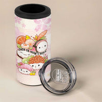 Personalized Japanese Kawaii Sushi 4 in 1 Can Cooler Tumbler Pink Wagara Palaka This Is How I Roll