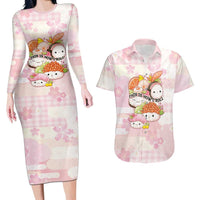 Personalized Japanese Kawaii Sushi Couples Matching Long Sleeve Bodycon Dress and Hawaiian Shirt Pink Wagara Palaka This Is How I Roll LT9 Pink - Polynesian Pride