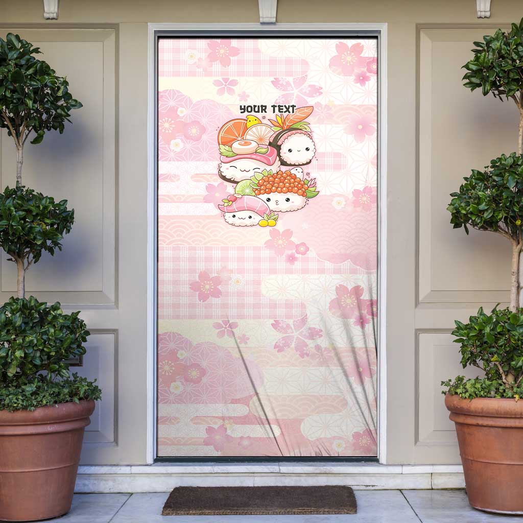Personalized Japanese Kawaii Sushi Door Cover Pink Wagara Palaka This Is How I Roll LT9 Pink - Polynesian Pride