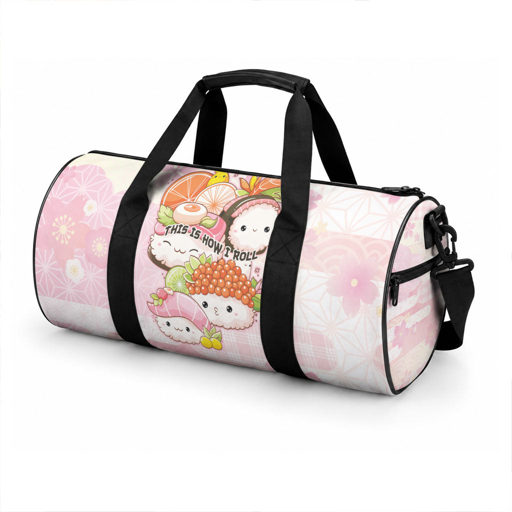 Japanese Kawaii Sushi Duffle Bag Pink Wagara Palaka This Is How I Roll LT9 - Polynesian Pride