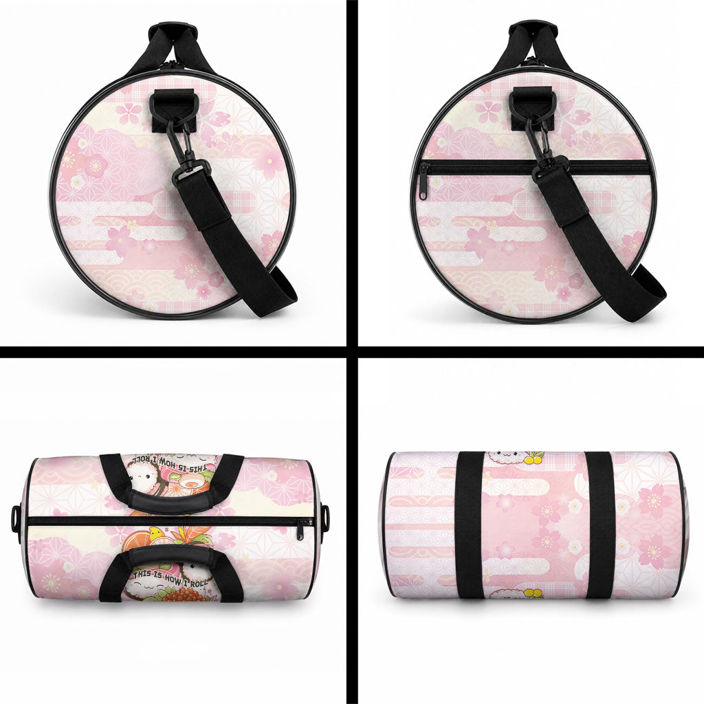 Japanese Kawaii Sushi Duffle Bag Pink Wagara Palaka This Is How I Roll LT9 - Polynesian Pride