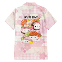 Personalized Japanese Kawaii Sushi Family Matching Off Shoulder Short Dress and Hawaiian Shirt Pink Wagara Palaka This Is How I Roll