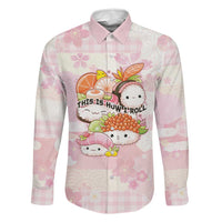 Personalized Japanese Kawaii Sushi Family Matching Off Shoulder Short Dress and Hawaiian Shirt Pink Wagara Palaka This Is How I Roll