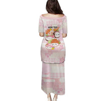 Personalized Japanese Kawaii Sushi Family Matching Puletasi and Hawaiian Shirt Pink Wagara Palaka This Is How I Roll