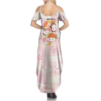 Personalized Japanese Kawaii Sushi Family Matching Summer Maxi Dress and Hawaiian Shirt Pink Wagara Palaka This Is How I Roll