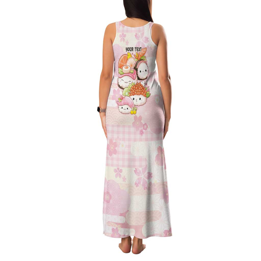 Personalized Japanese Kawaii Sushi Family Matching Tank Maxi Dress and Hawaiian Shirt Pink Wagara Palaka This Is How I Roll
