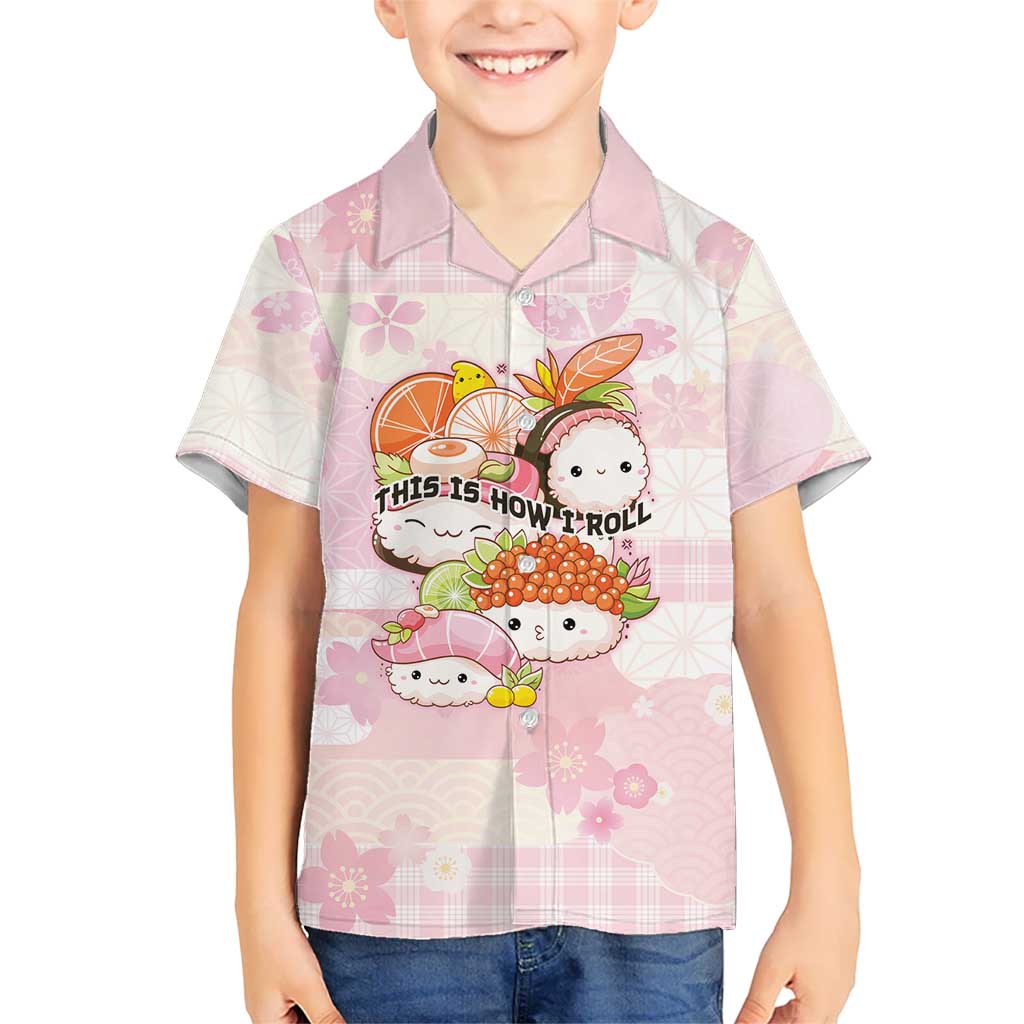 Personalized Japanese Kawaii Sushi Family Matching Tank Maxi Dress and Hawaiian Shirt Pink Wagara Palaka This Is How I Roll