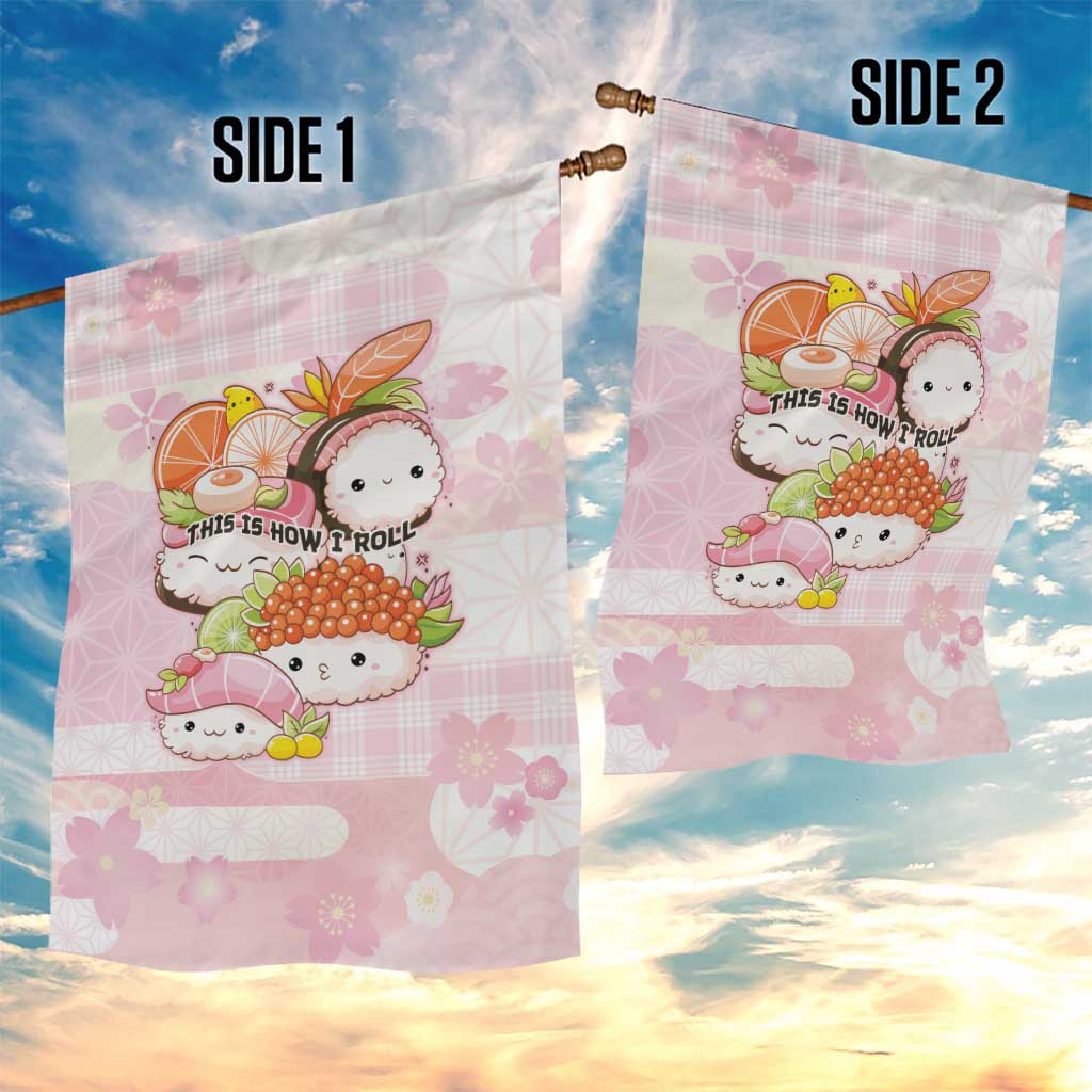 Japanese Kawaii Sushi Garden Flag Pink Wagara Palaka This Is How I Roll