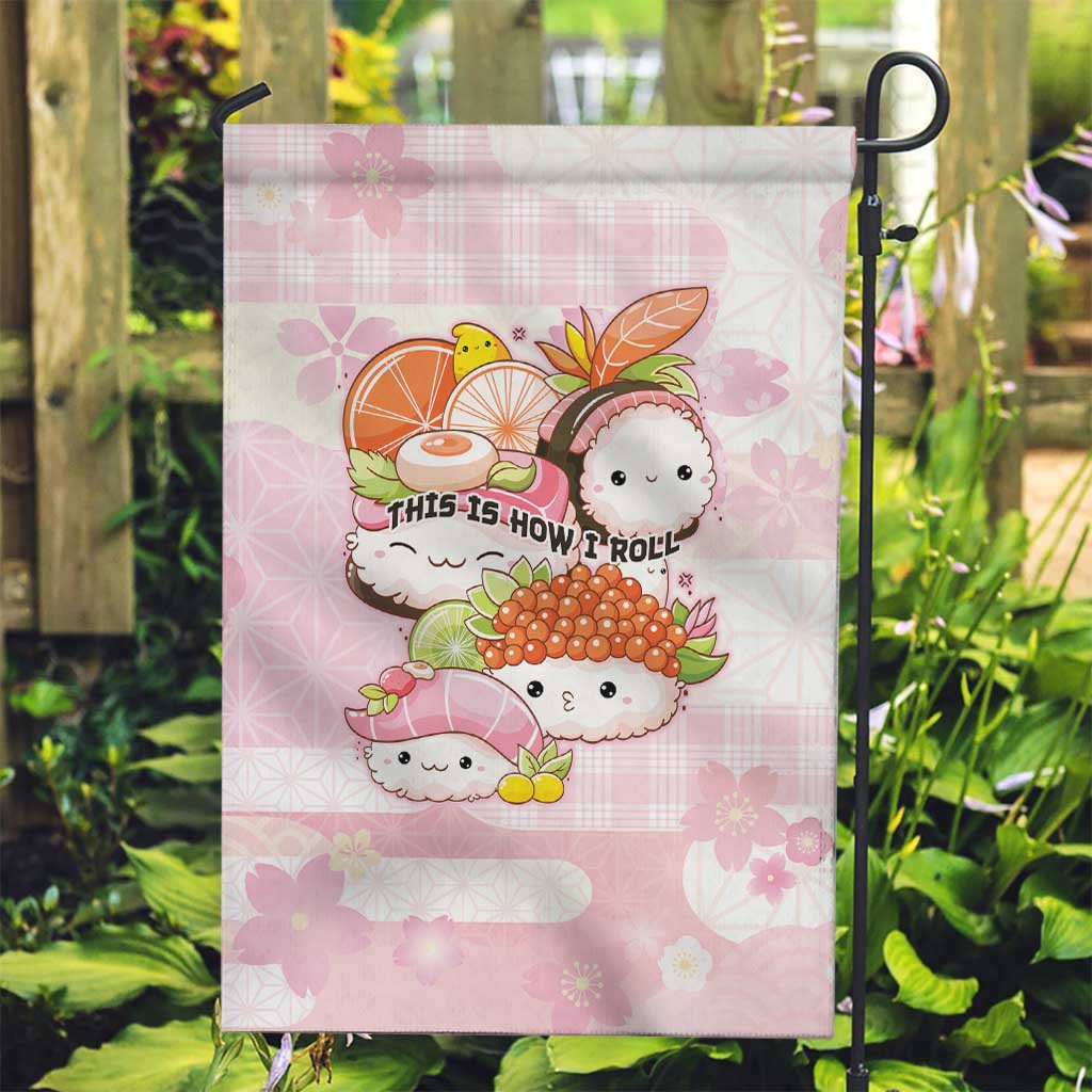 Japanese Kawaii Sushi Garden Flag Pink Wagara Palaka This Is How I Roll