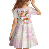Personalized Japanese Kawaii Sushi Kid Short Sleeve Dress Pink Wagara Palaka This Is How I Roll
