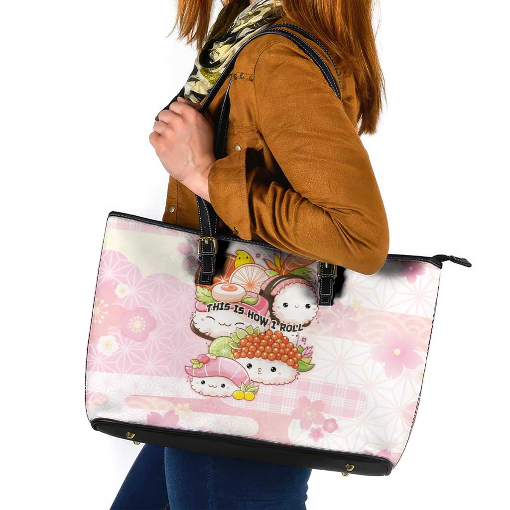 Japanese Kawaii Sushi Leather Tote Bag Pink Wagara Palaka This Is How I Roll