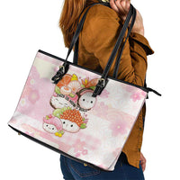Japanese Kawaii Sushi Leather Tote Bag Pink Wagara Palaka This Is How I Roll