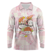 Personalized Japanese Kawaii Sushi Long Sleeve Polo Shirt Pink Wagara Palaka This Is How I Roll