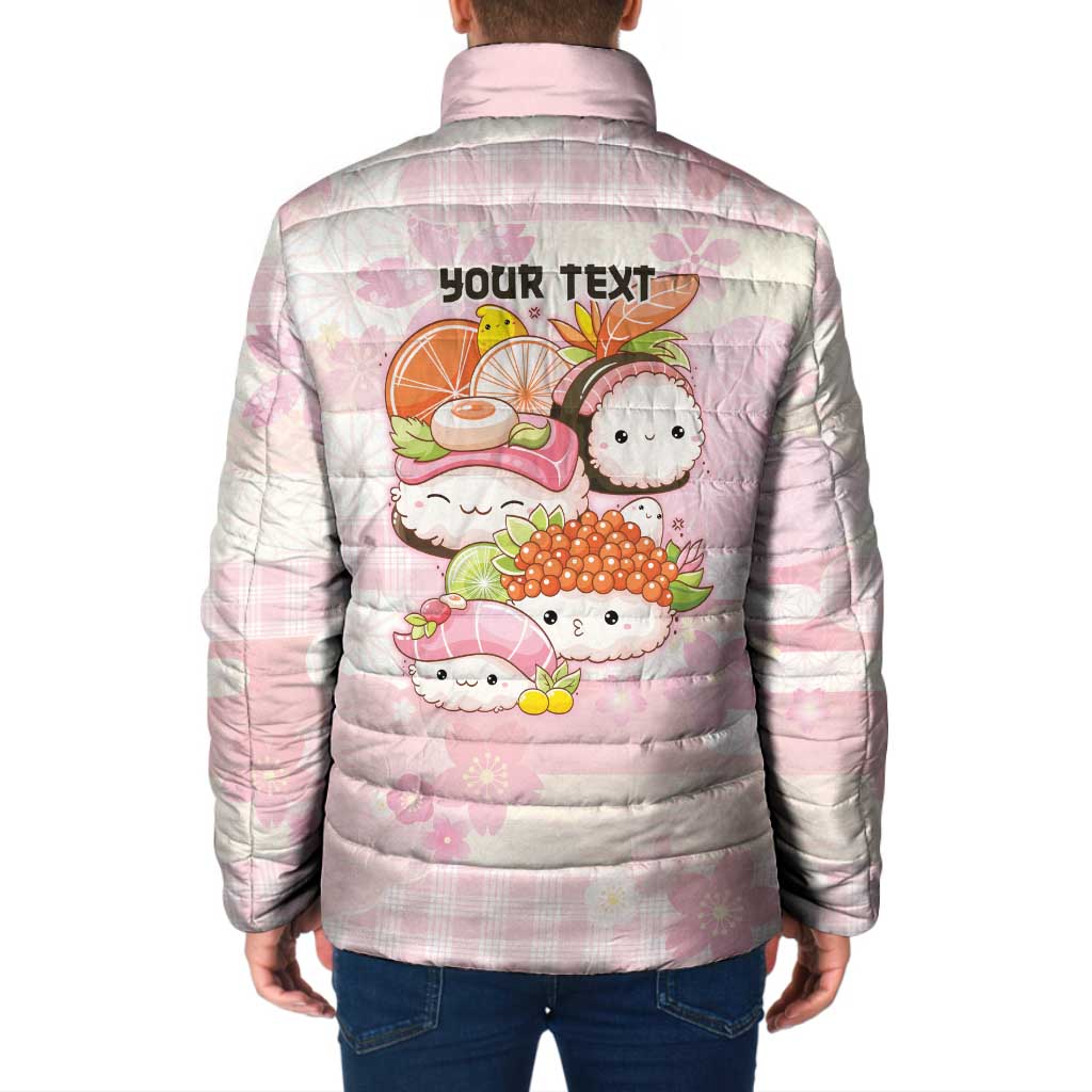 Personalized Japanese Kawaii Sushi Padded Jacket Pink Wagara Palaka This Is How I Roll LT9 - Polynesian Pride