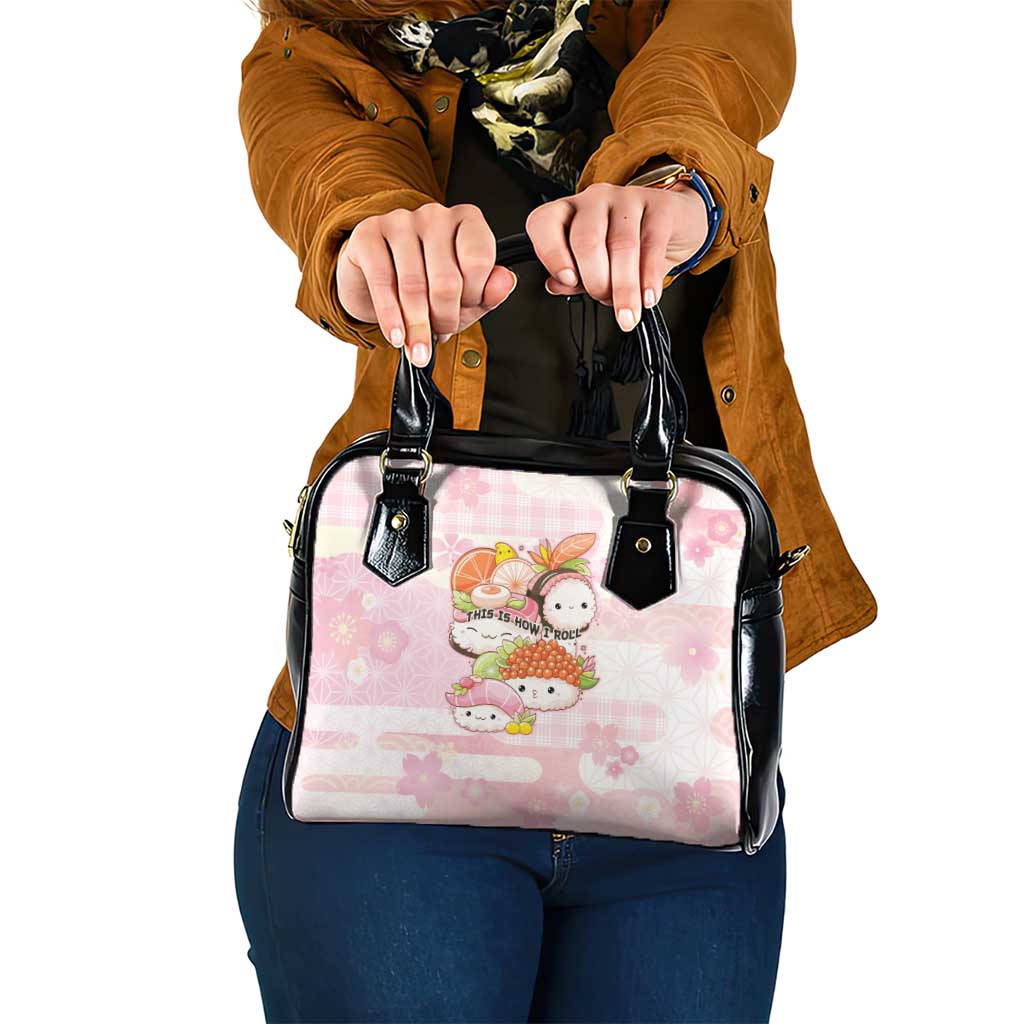Japanese Kawaii Sushi Shoulder Handbag Pink Wagara Palaka This Is How I Roll LT9 One Size Pink - Polynesian Pride