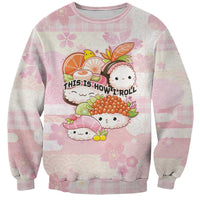Personalized Japanese Kawaii Sushi Sweatshirt Pink Wagara Palaka This Is How I Roll