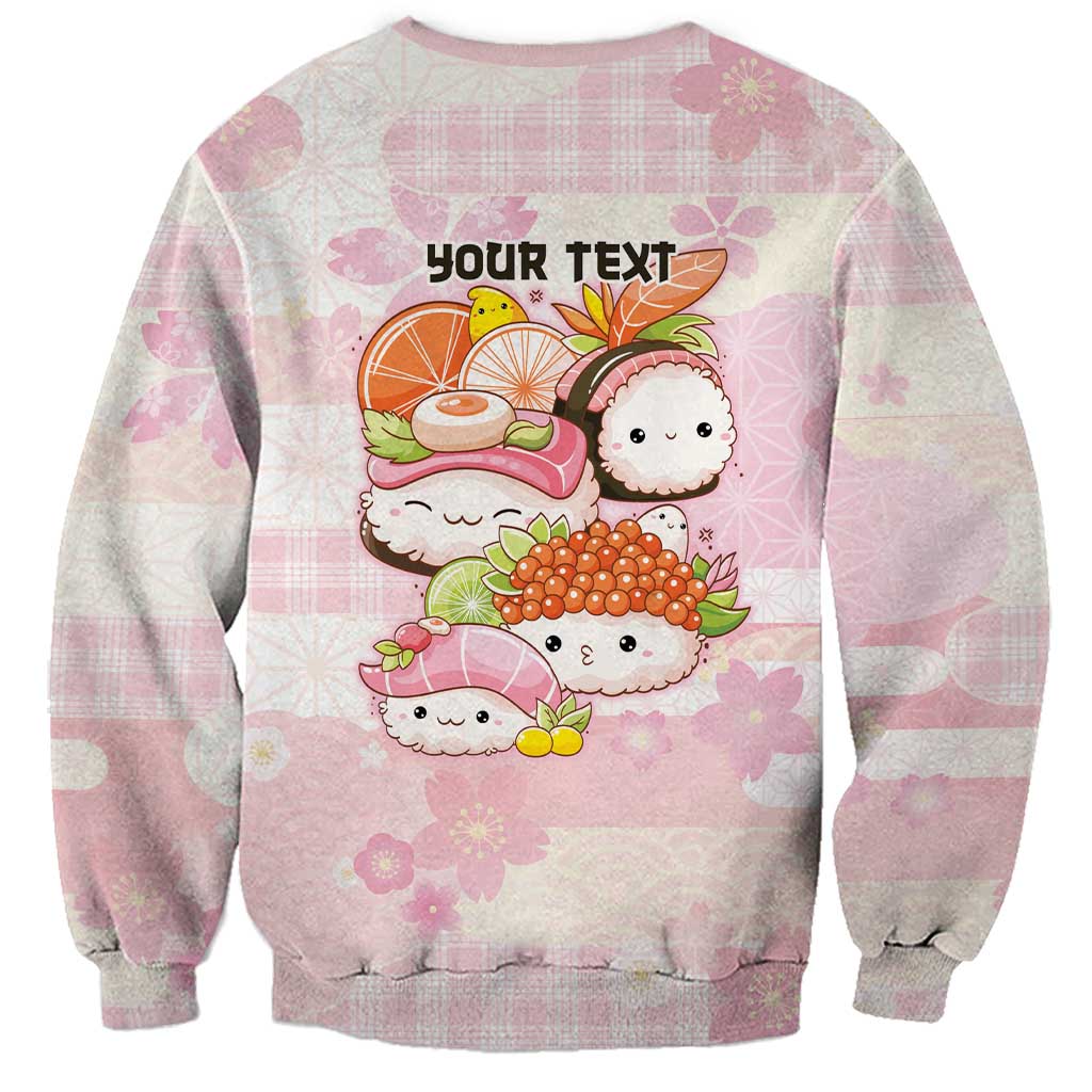 Personalized Japanese Kawaii Sushi Sweatshirt Pink Wagara Palaka This Is How I Roll
