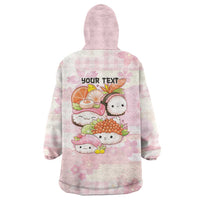 Personalized Japanese Kawaii Sushi Wearable Blanket Hoodie Pink Wagara Palaka This Is How I Roll