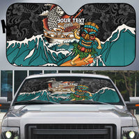 Personalized Japanese Koi Fish Ramen Auto Sun Shade Tiki Surfing Wagara Hibiscus Pattern