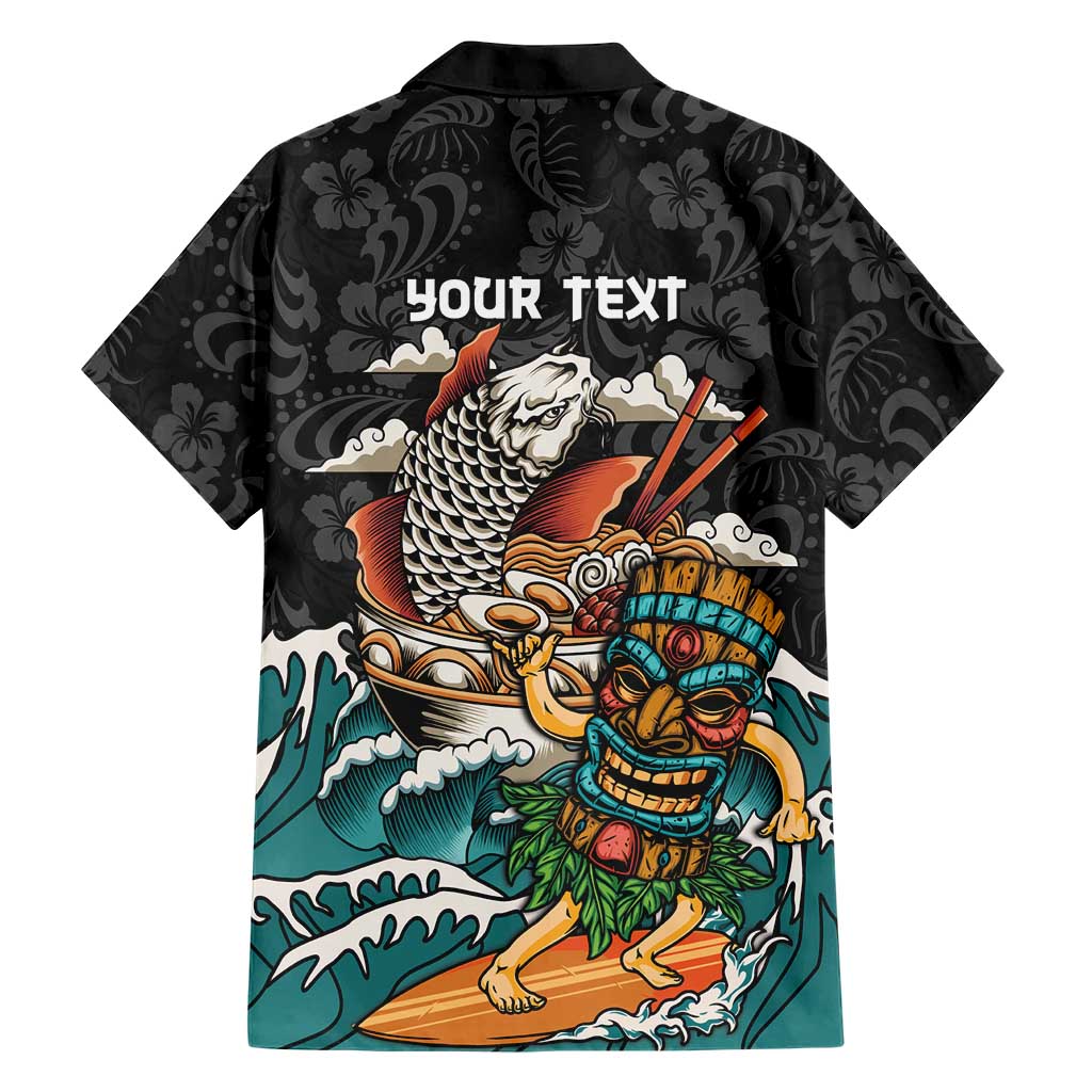 Personalized Japanese Koi Fish Ramen Hawaiian Shirt Tiki Surfing Wagara Hibiscus Pattern LT9 - Polynesian Pride
