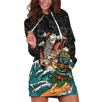 Personalized Japanese Koi Fish Ramen Hoodie Dress Tiki Surfing Wagara Hibiscus Pattern