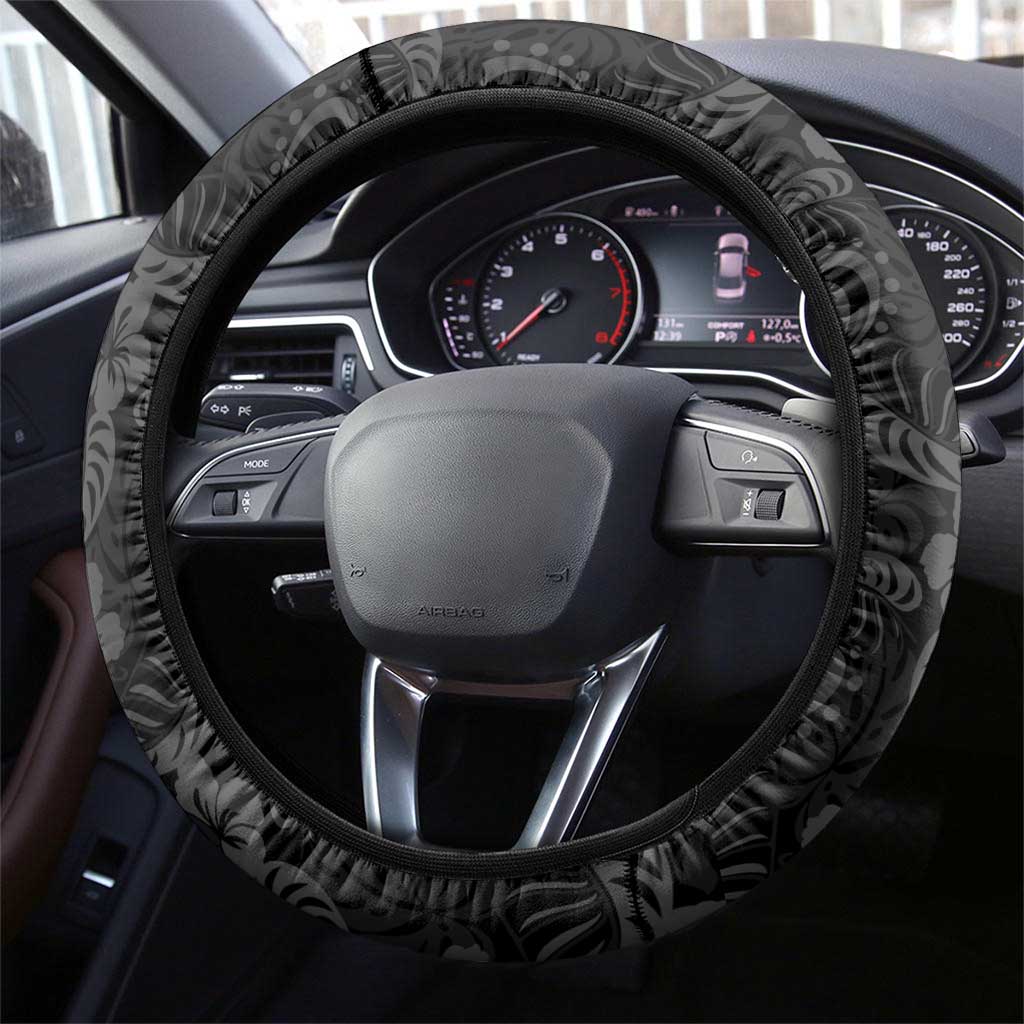 Japanese Koi Fish Ramen Steering Wheel Cover Tiki Surfing Wagara Hibiscus Pattern