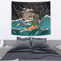 Personalized Japanese Koi Fish Ramen Tapestry Tiki Surfing Wagara Hibiscus Pattern