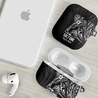 Black Guam Latte Stone Tribal Tattoo AirPods Case Hafa Adai Six 7 One - Polynesian Pride