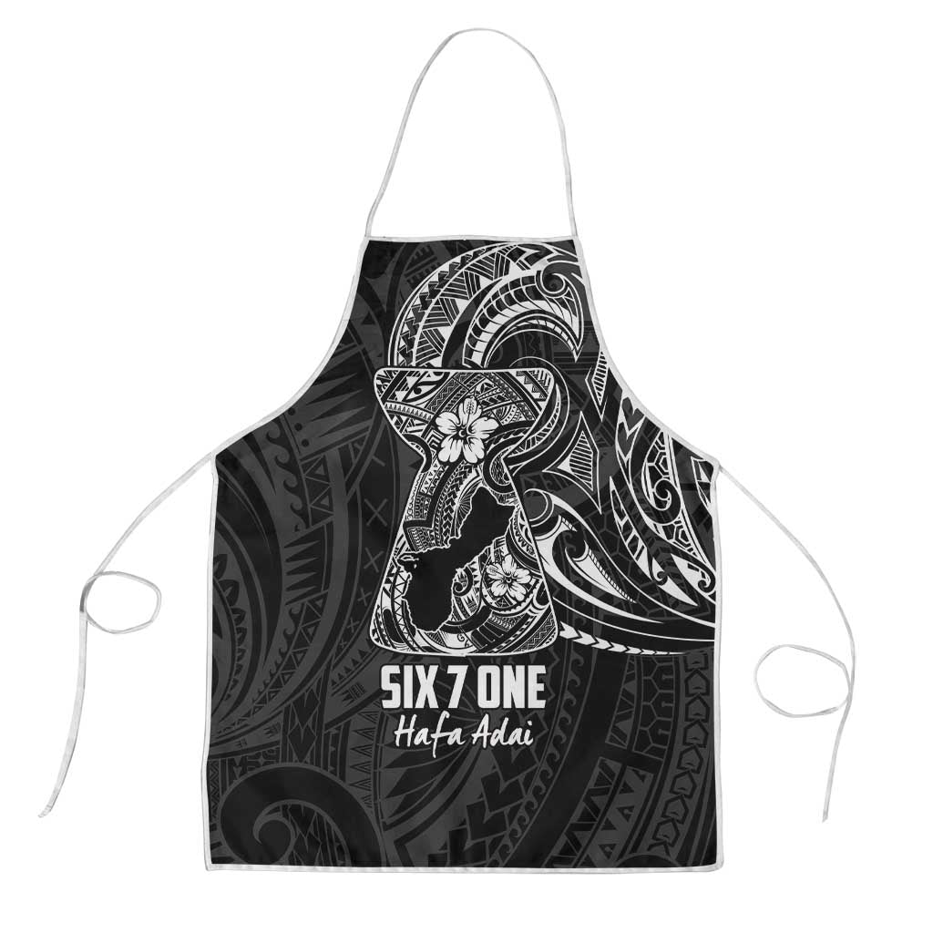 Black Guam Latte Stone Tribal Tattoo Apron Hafa Adai Six 7 One - Polynesian Pride